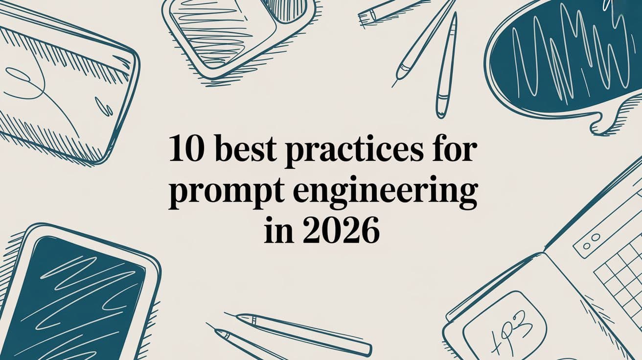 Hand-drawn sketches of prompt engineering best practices.