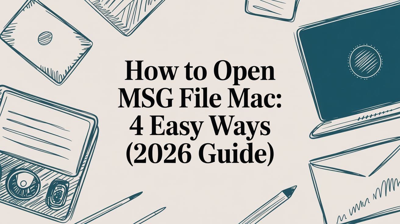 Guide cover for opening MSG email files on macOS.